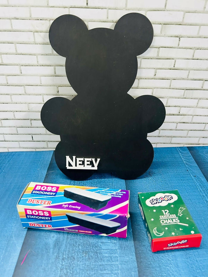 Black bear-shaped chalkboard