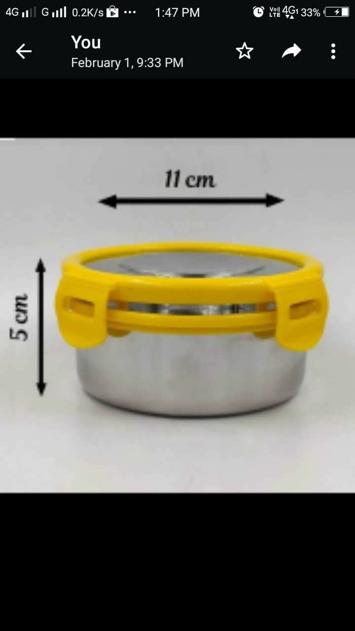 Buy Personalised Stainless Steel Small Snack or Pickle Tiffin – Durable and Customizable Container for Everyday Use​