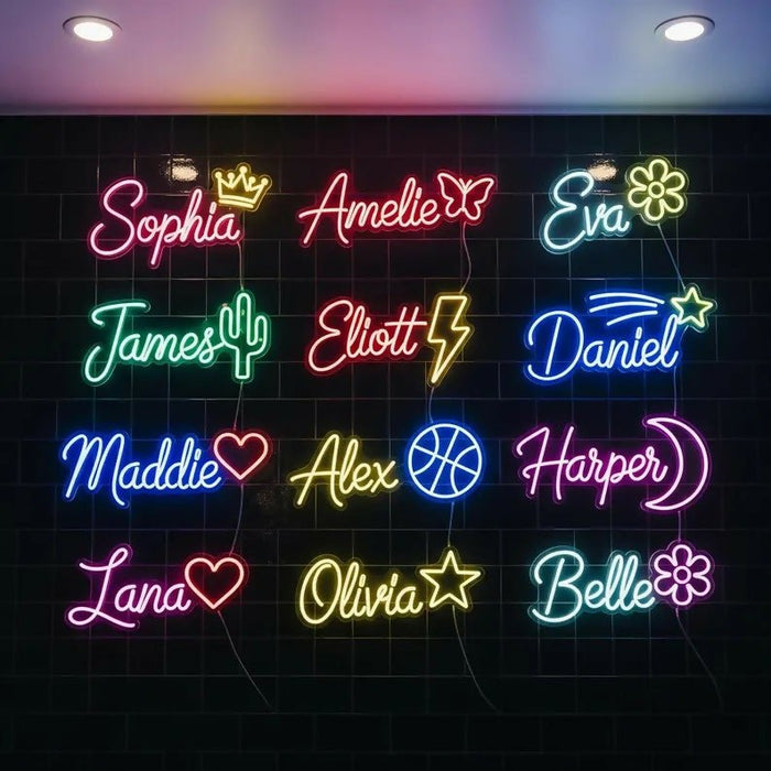 PERSONALIZED Special Kids Room Neon Name Plate with Motif