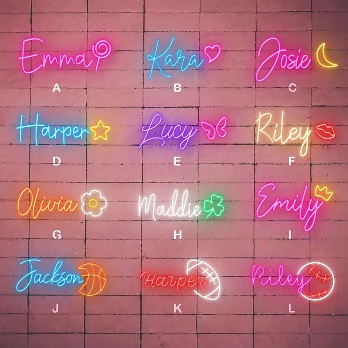 PERSONALIZED Special Kids Room Neon Name Plate with Motif