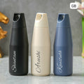 Personalized Temple Insulated Bottle (580 ml) with double-wall insulation, leak-proof lid, stainless steel construction, and custom name personalization to keep drinks hot or cold for everyday use.