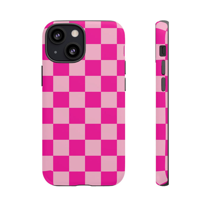 Pink Checkered Cell Phone Case - Various Sizes/Styles