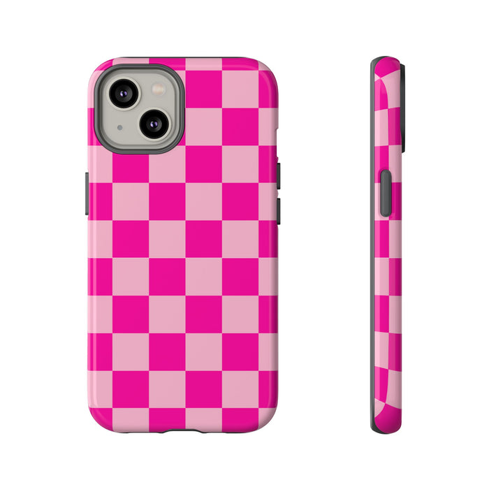 Pink Checkered Cell Phone Case - Various Sizes/Styles