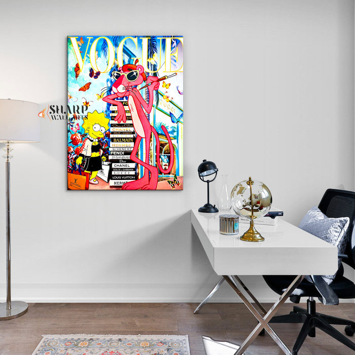 Pink Panther Fashionista Canvas Wall Art