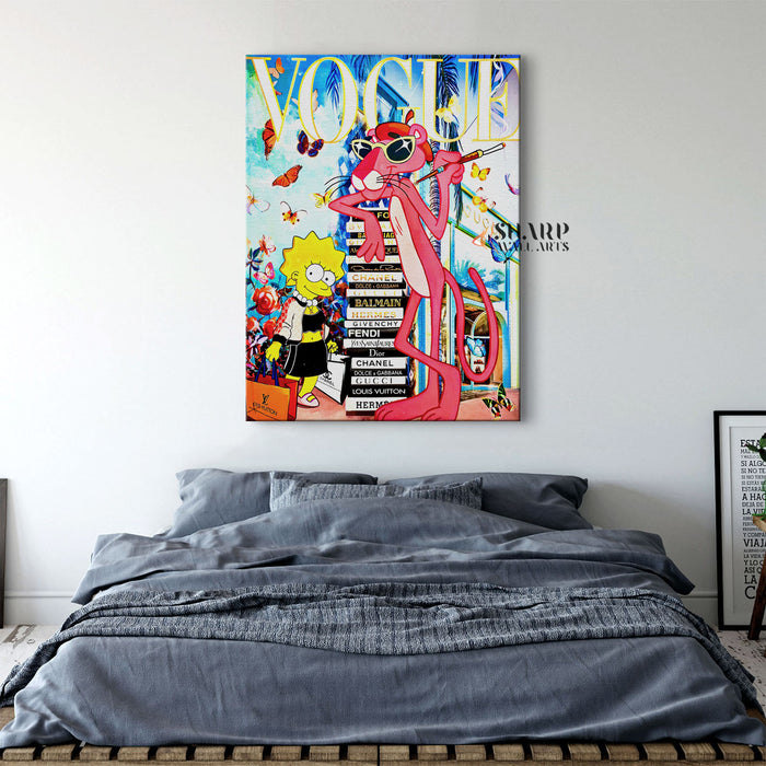 Pink Panther Fashionista Canvas Wall Art