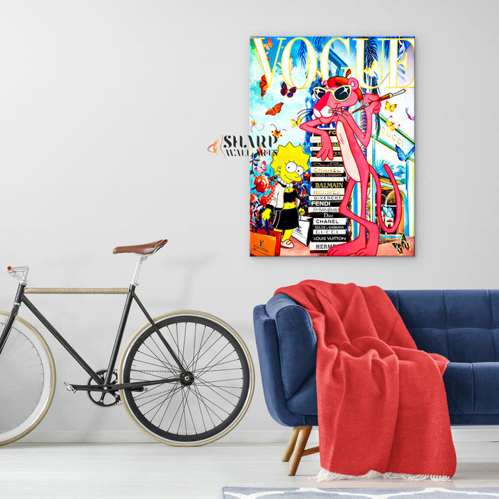 Pink Panther Fashionista Canvas Wall Art