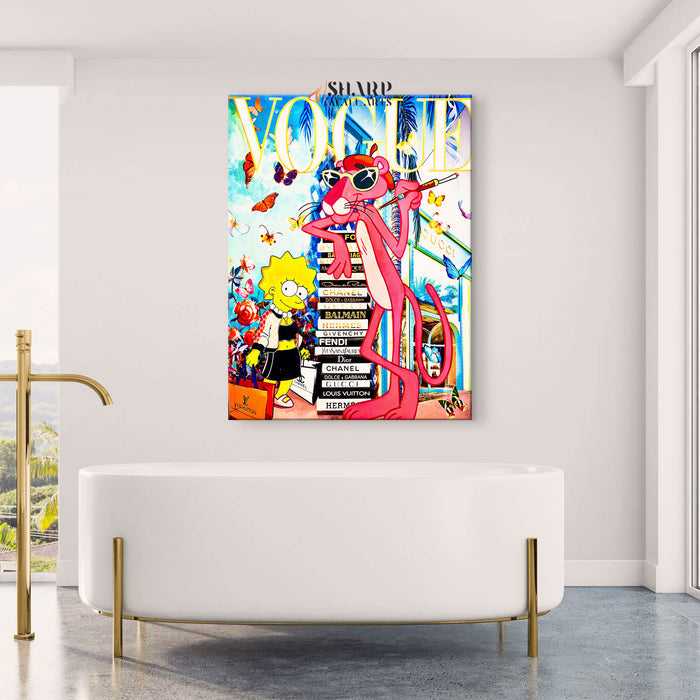 Pink Panther Fashionista Canvas Wall Art