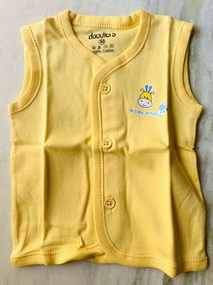 Set of 3 vest front open 100% cotton for new born - PyaraBaby