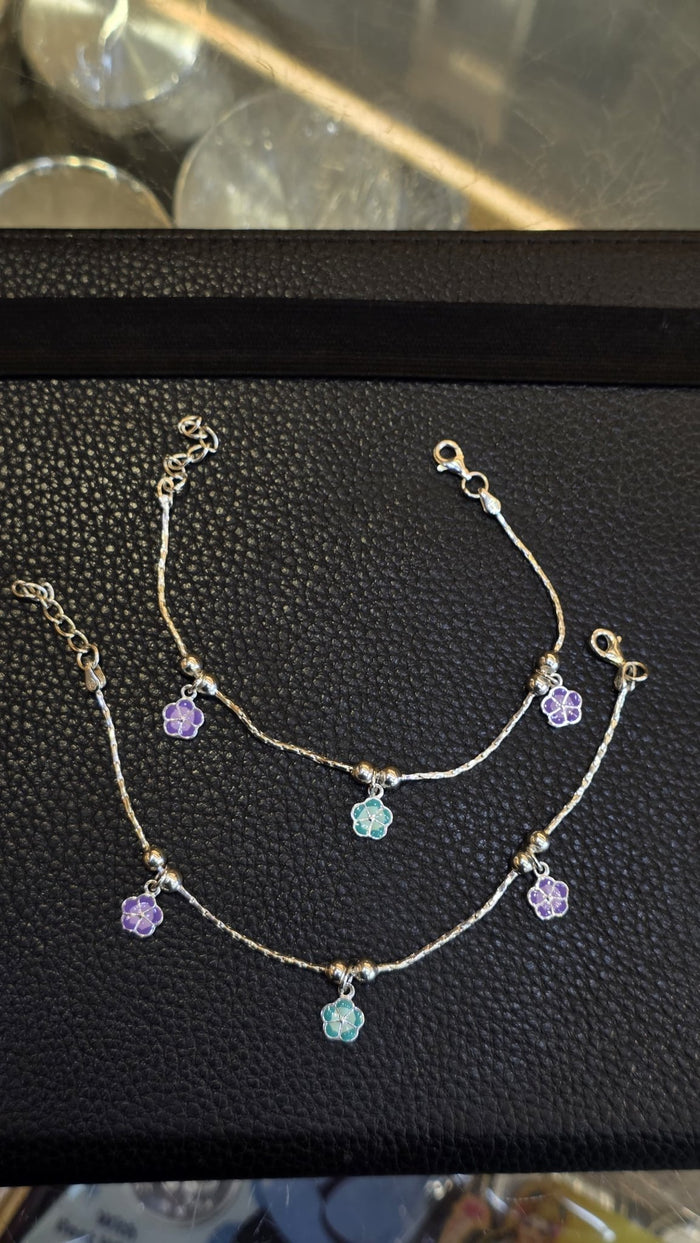 Silver 92.5 Hallmark Silver Jewelry Payal/Anklets for Baby Girl