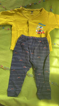 SIMPLY AND  GJ Baby Pyjama And Tshirt (0-3 months) - Set of Two
