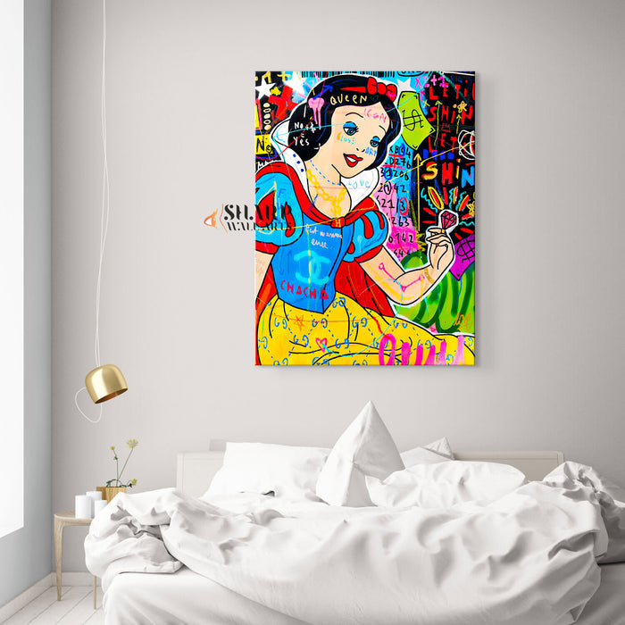 Snow White With Diamond Canvas Wall Art