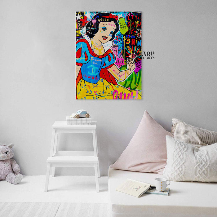 Snow White With Diamond Canvas Wall Art