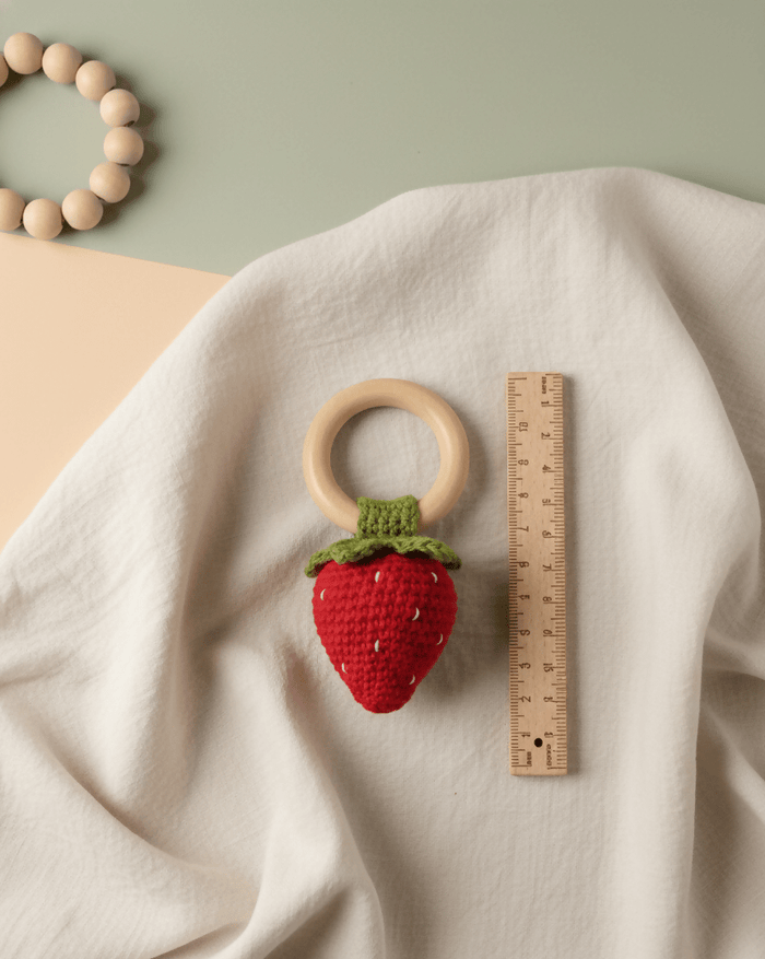 Strawberry rattle for baby