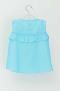 Discover the stylish blue umbrella cotton top for girls, featuring 100% soft, breathable cotton and a unique design, perfect for casual outings and special occasions.