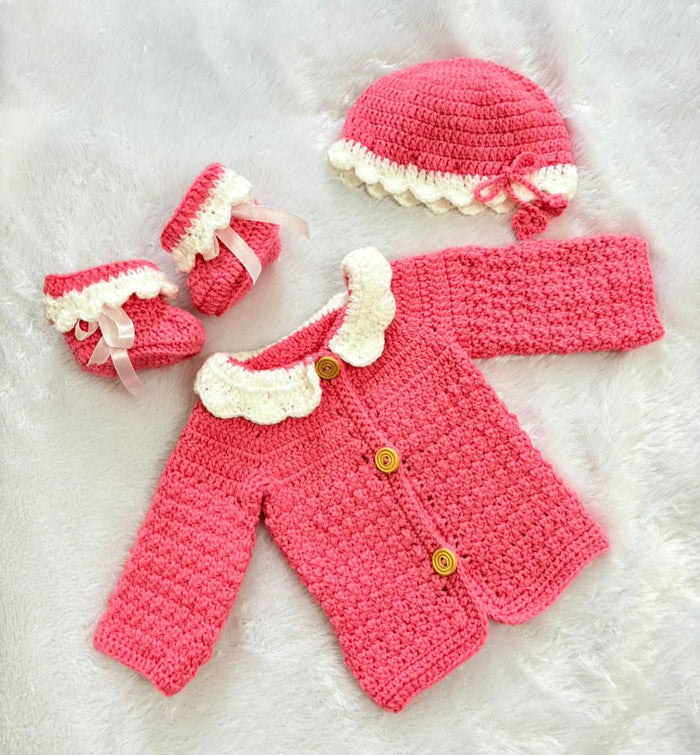 Sweater, Cap, and Booties Set for Baby