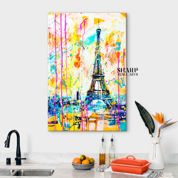 The Eiffel Tower Abstract Canvas Wall Art