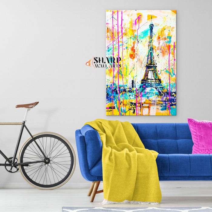 The Eiffel Tower Abstract Canvas Wall Art