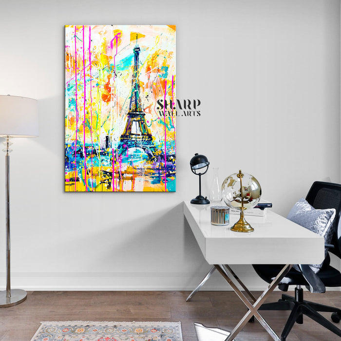The Eiffel Tower Abstract Canvas Wall Art