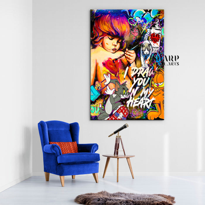 The Little Painter Canvas Wall Art