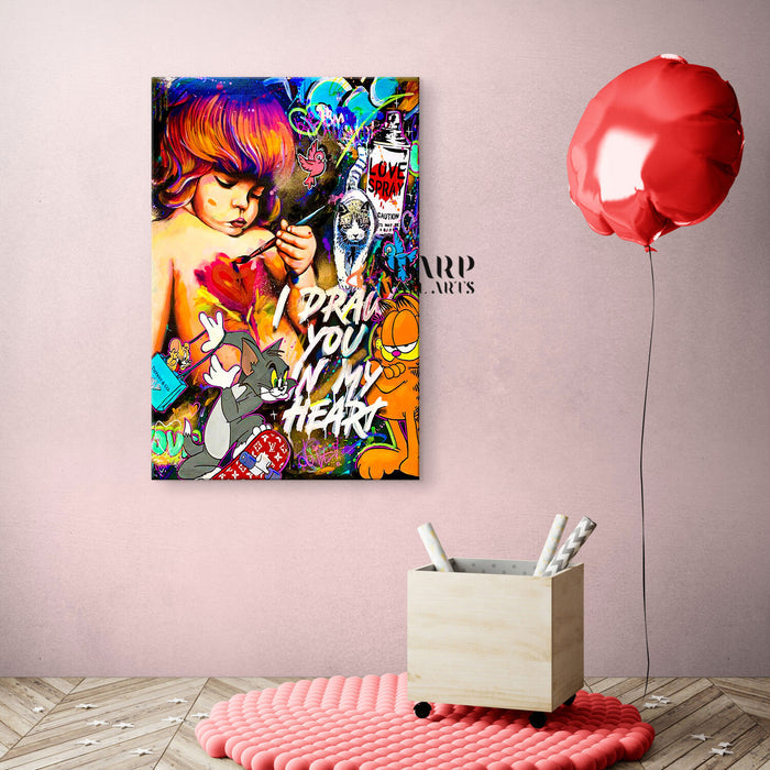 The Little Painter Canvas Wall Art