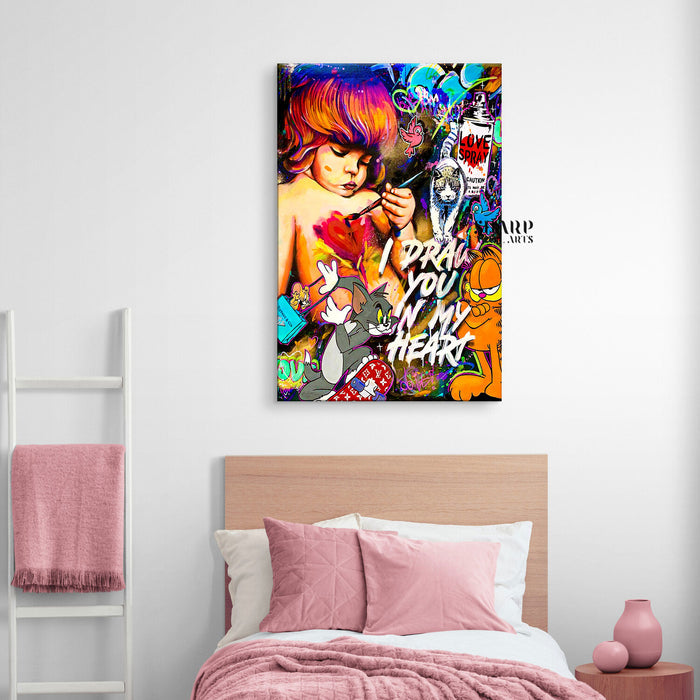 The Little Painter Canvas Wall Art