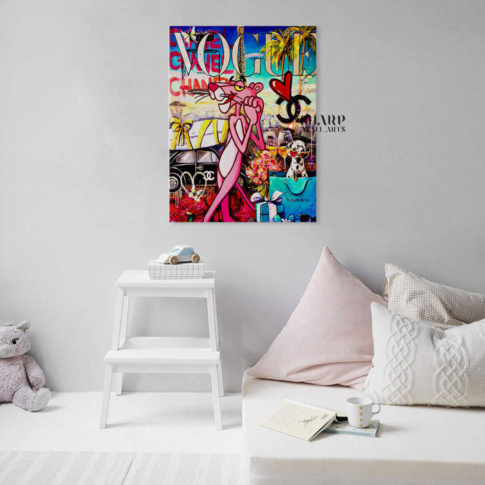 The Panther Loves Vogue Canvas Wall Art