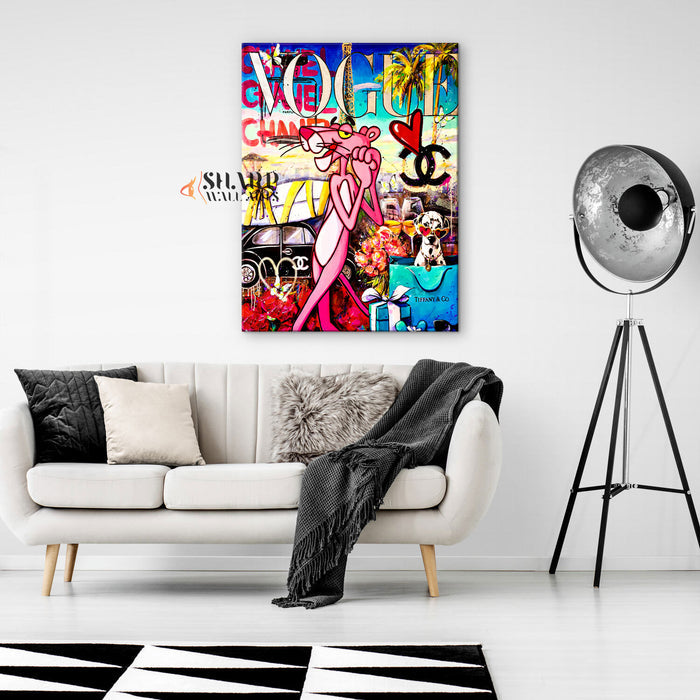 The Panther Loves Vogue Canvas Wall Art