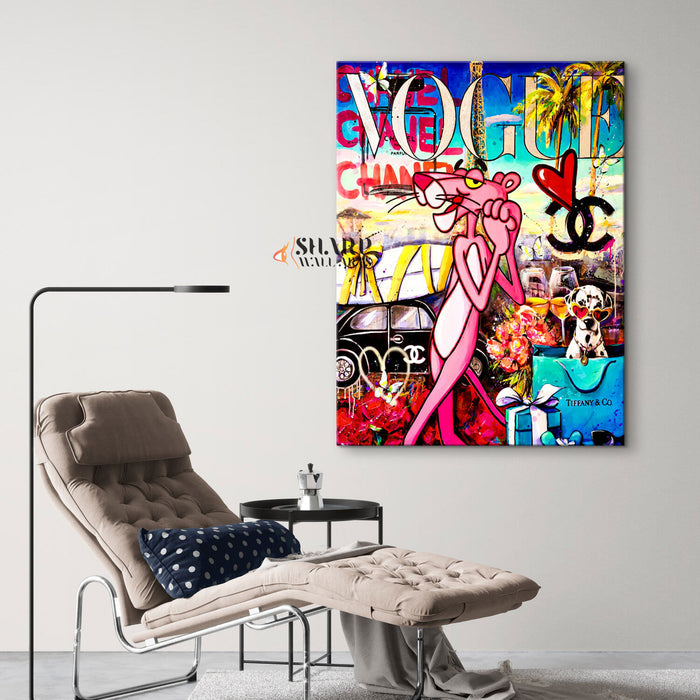 The Panther Loves Vogue Canvas Wall Art