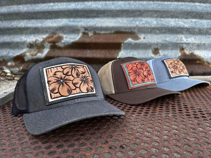 The Primerose Hand Tooled Patch Cap