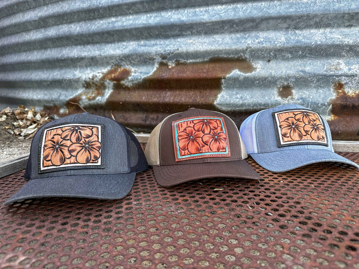 The Primerose Hand Tooled Patch Cap