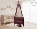 The Top Knott Brick Bliss Macramé Baby Bassinet – Handcrafted Hanging Cradle for Newborns