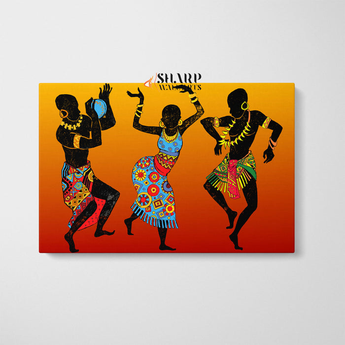 Traditional African Dancers Canvas Wall Art