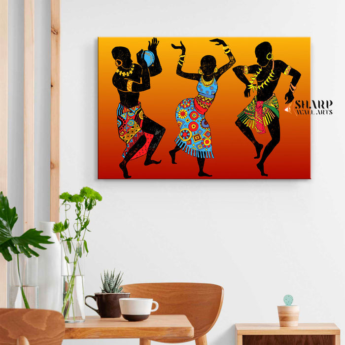 Traditional African Dancers Canvas Wall Art
