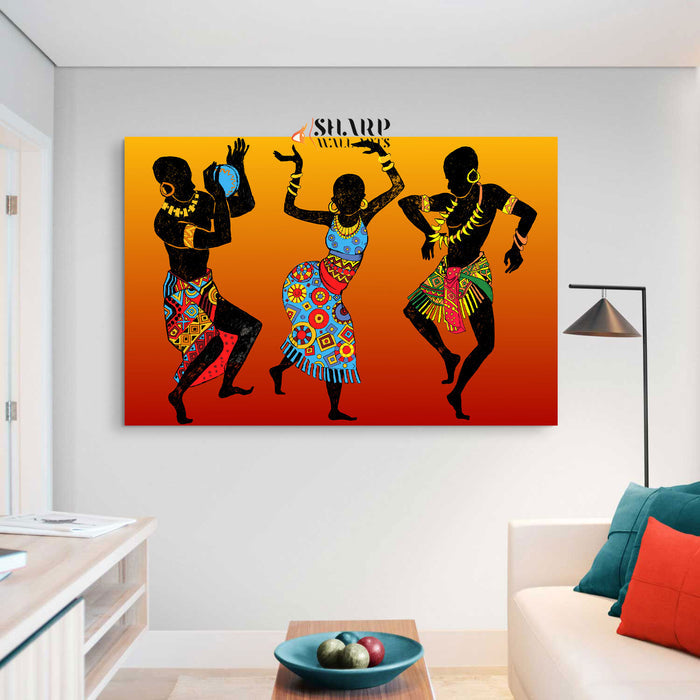 Traditional African Dancers Canvas Wall Art
