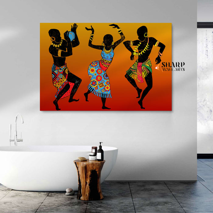 Traditional African Dancers Canvas Wall Art