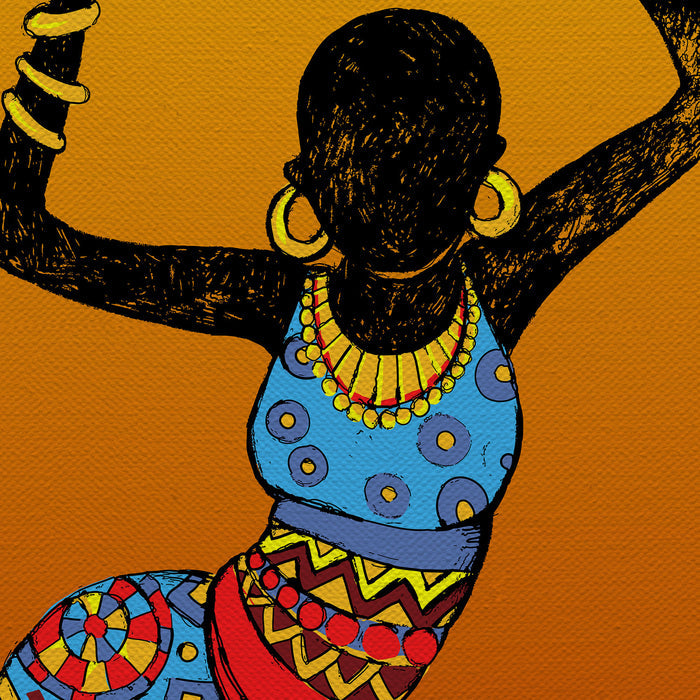 Traditional African Dancers Canvas Wall Art