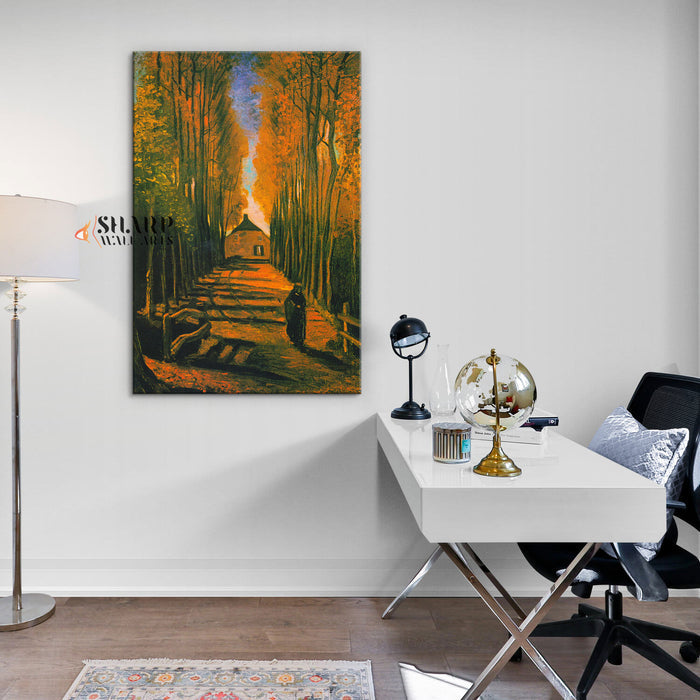 Vincent van Gogh Avenue Of Poplars In Autumn Canvas Wall Art
