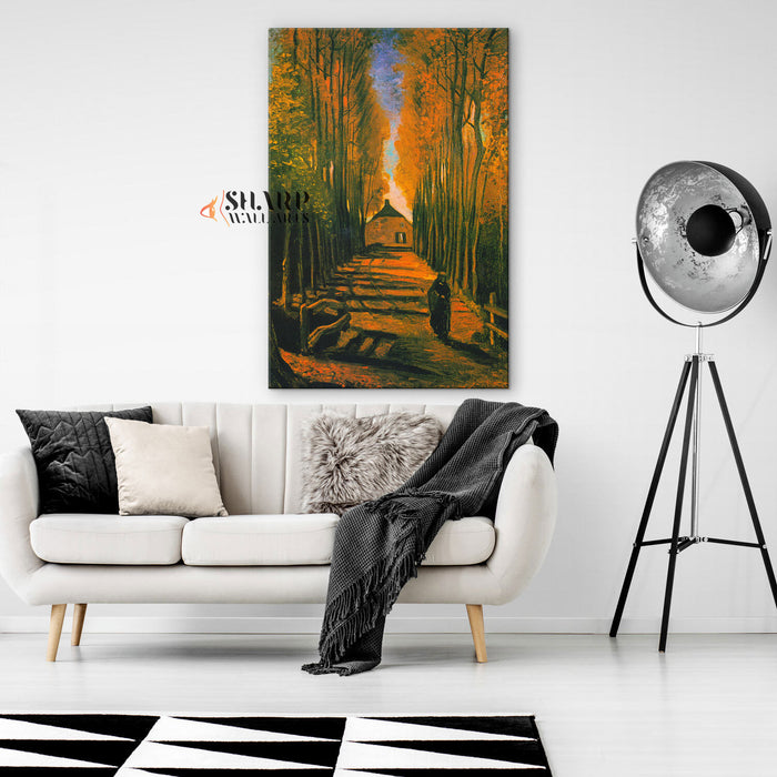 Vincent van Gogh Avenue Of Poplars In Autumn Canvas Wall Art