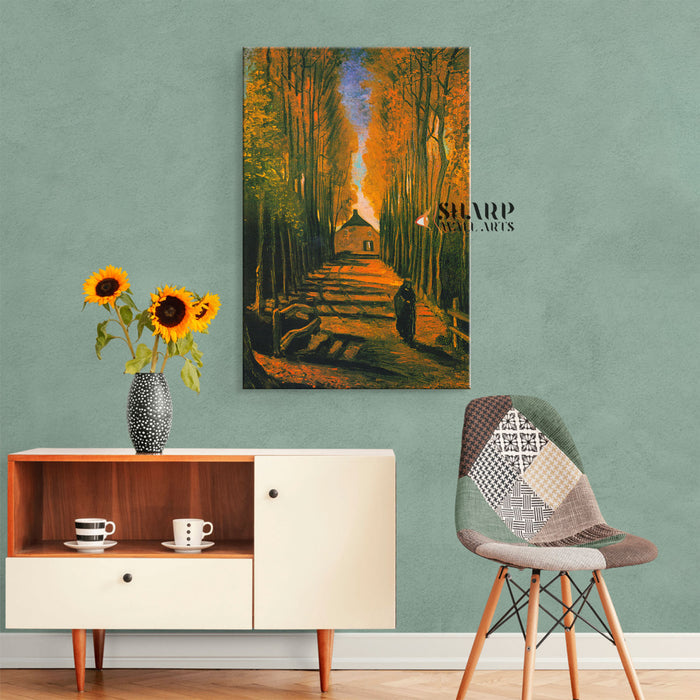 Vincent van Gogh Avenue Of Poplars In Autumn Canvas Wall Art