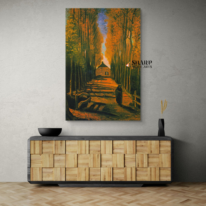 Vincent van Gogh Avenue Of Poplars In Autumn Canvas Wall Art