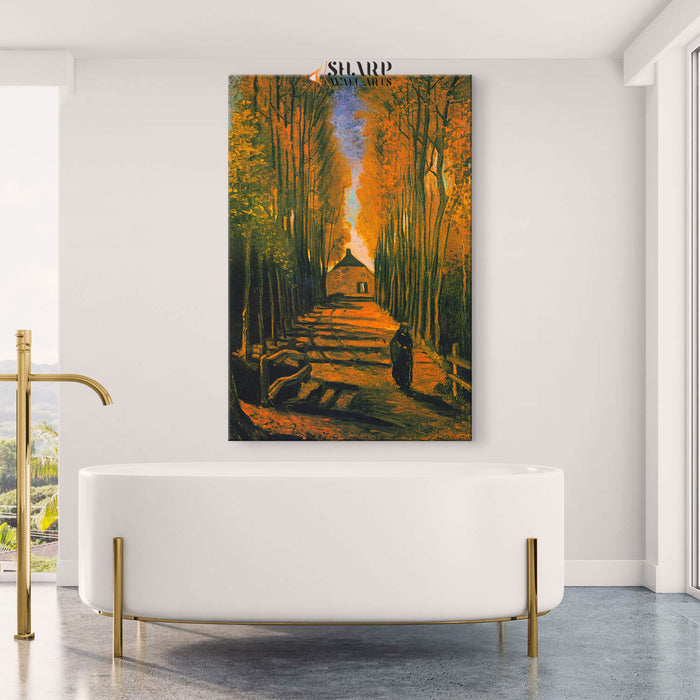 Vincent van Gogh Avenue Of Poplars In Autumn Canvas Wall Art