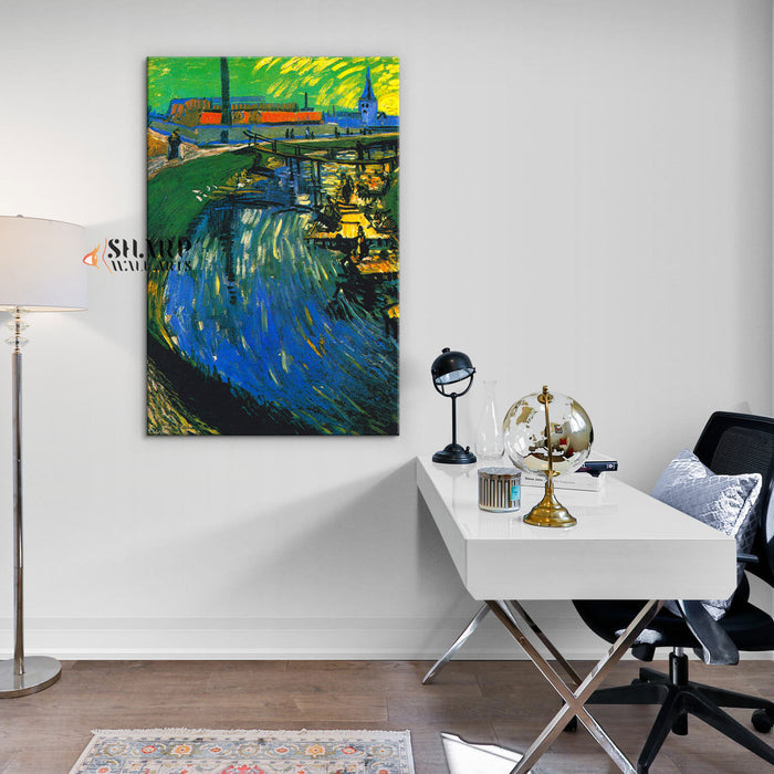 Vincent van Gogh Canal With Women Washing Canvas Wall Art
