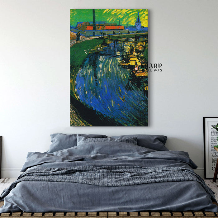 Vincent van Gogh Canal With Women Washing Canvas Wall Art