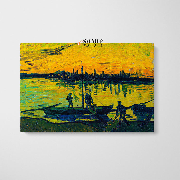 Vincent Van Gogh Coal Barges Canvas Wall Art