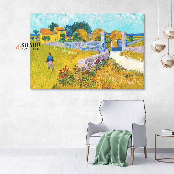 Vincent Van Gogh Farmhouse In Provence Canvas Wall Art