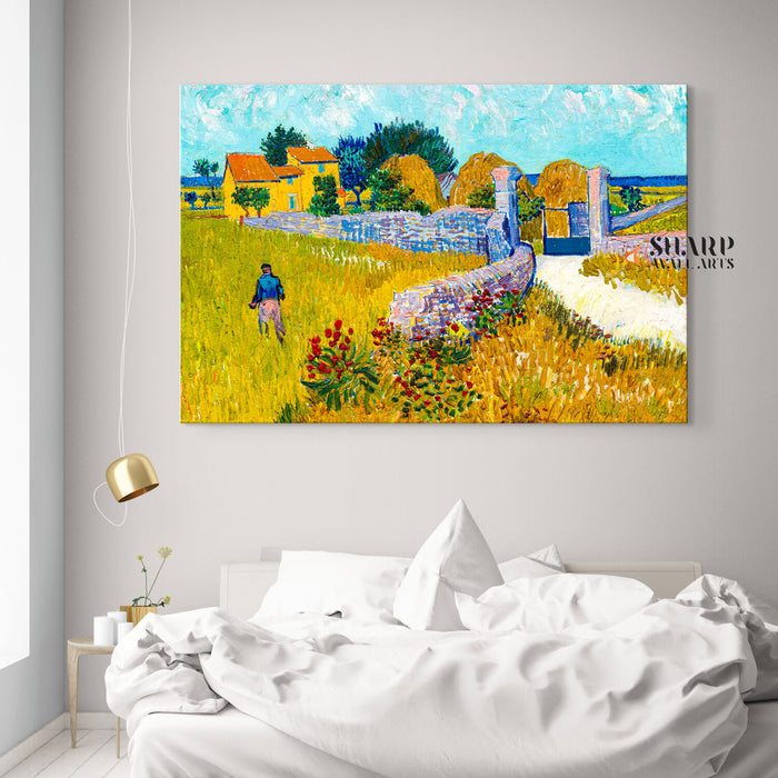 Vincent Van Gogh Farmhouse In Provence Canvas Wall Art