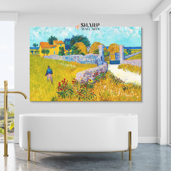 Vincent Van Gogh Farmhouse In Provence Canvas Wall Art