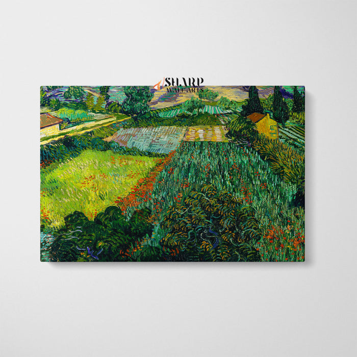 Vincent Van Gogh Field With Poppies Canvas Wall Art
