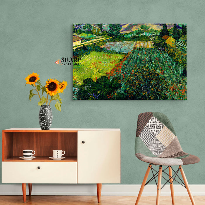 Vincent Van Gogh Field With Poppies Canvas Wall Art