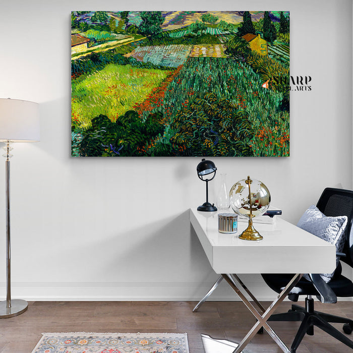 Vincent Van Gogh Field With Poppies Canvas Wall Art